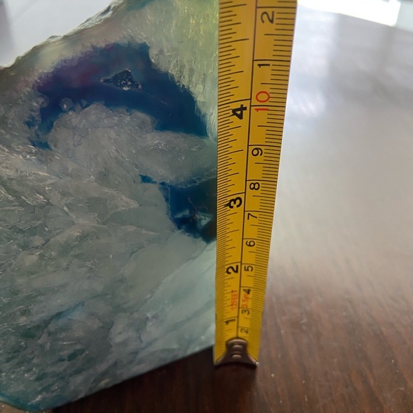 Agate Genuine Stone Blue Geode Wedge or Bookend - Picture 7 of 10